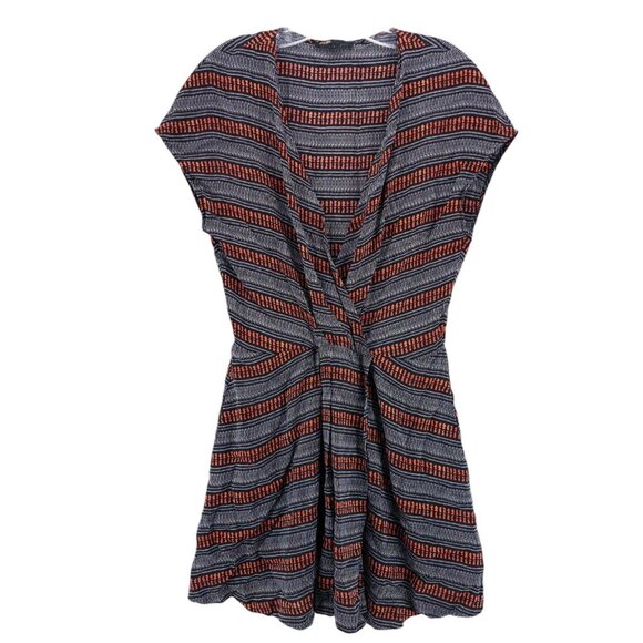 MAJE Mini Dress 100% Silk Striped Geometric Asymmetric Size 1 SMALL - Picture 1 of 8